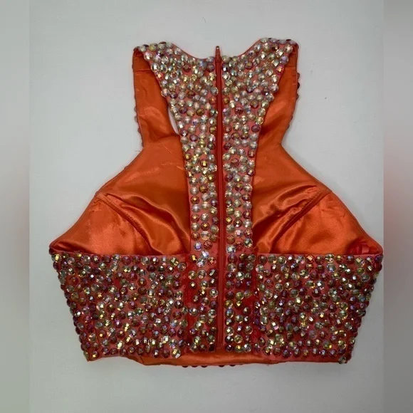 Faviana Coral 2 piece Prom Dress with Maxi‎ Skirt sz 2 - Picture 15 of 17